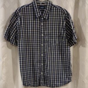 Sonoma Navy and White Checkered Shirt
